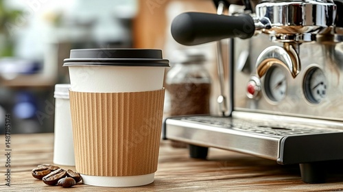 Coffee Shop: Paper Cup, Espresso Machine