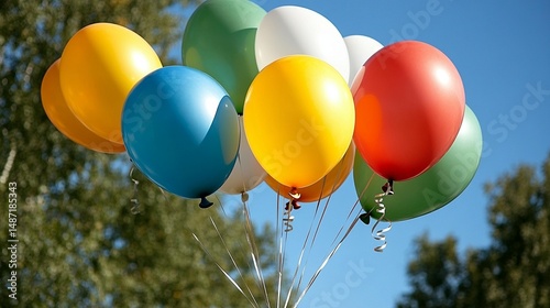 Colorful Balloons in Sky