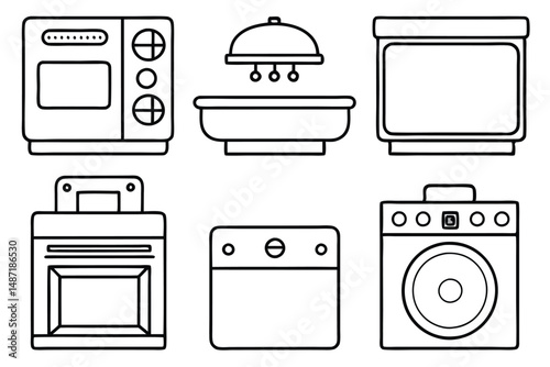 Electric ovens elegant solution line art