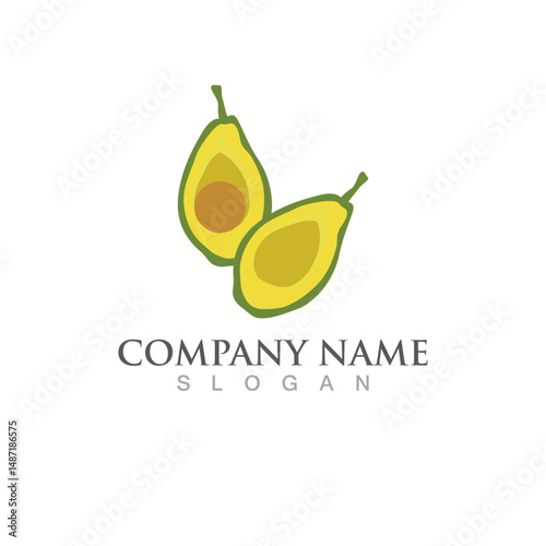 avocado logo and symbol vector image