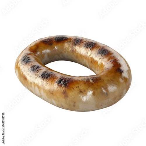 Grilled sausage ring, a delicious food item. photo