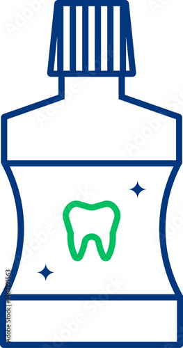 Mouthwash vector. mouthwash bottle icon. Dental care products. Health care. Dental care