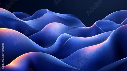 Abstract Waves in Blue and Orange Gradient Design