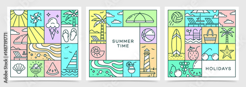 Summer poster set