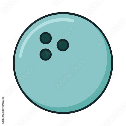 Simple Cartoon Bowling Ball Illustration Design