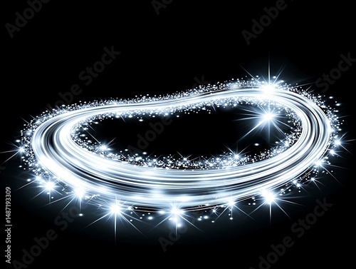 A soft, wispy tendril of white smoke moving in a continuous, twisting motion against a pure black background, creating an elegant contrast between the lightness of the smoke and the heaviness
