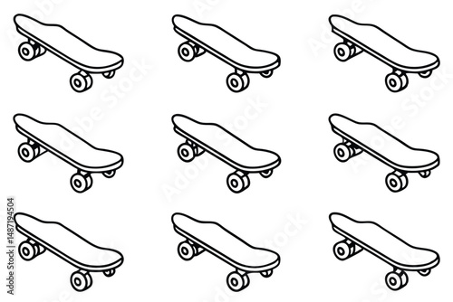Electric Skateboards Power Urban Line Art