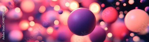 Abstract design of vibrant spheres in motion