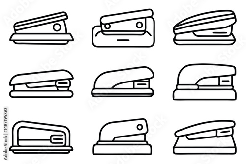 Electric Staplers Easy Use Line art