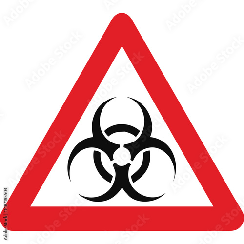 Red Triangle Biohazard Warning Sign Symbol