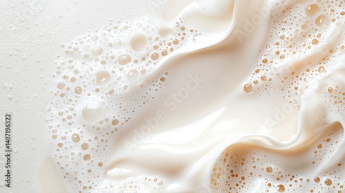 Abstract Swirling Creamy Liquid Texture with Bubbles liquid texture bubbles abstract creamy white ai