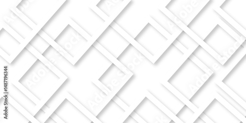 Vector white and gray overlap triangle geometric technology pattern. minimal rectangle arranged white lines transparent web square background layers. overlap web presentation banner tech design.