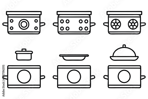 Electric stoves safe reliable Line art