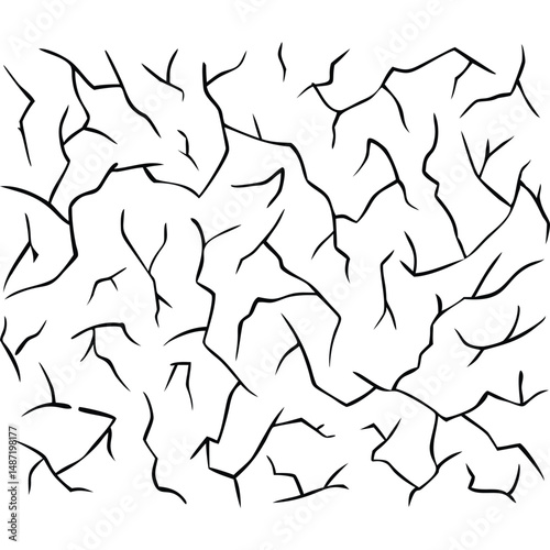 Fractured Grunge Texture Black and White Vector Background