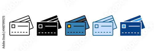 Credit Card Icon Set Multiple Style Collection