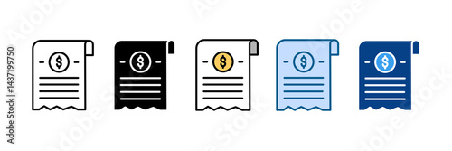 Budgeting Icon Set Multiple Style Collection