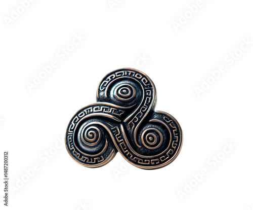 Elegant triskele brooch with ancient Celtic design charm