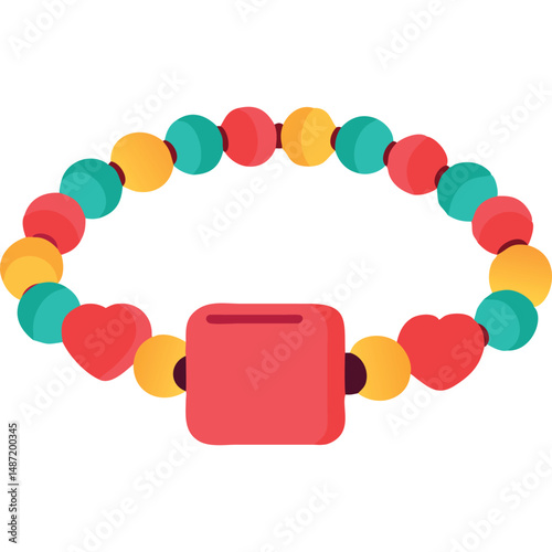 Colorful Beaded Bracelet Vector Design Jewelry Fashion Accessory