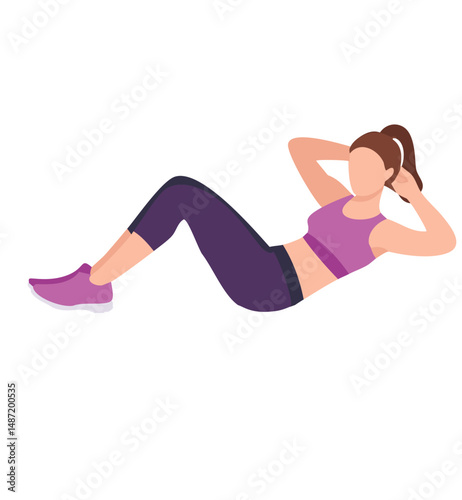 Woman doing sit ups fitness exercise workout