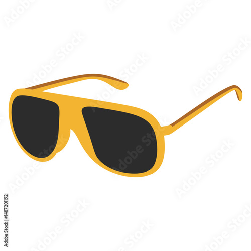 Yellow frame sunglasses vector summer fashion style accessory