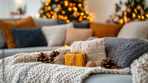 Cozy Winter Home Decor: Gift, Pillows, Blanket