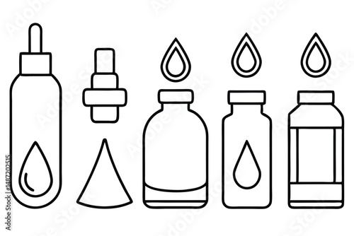 Electrolyte solution molecular structure Line art