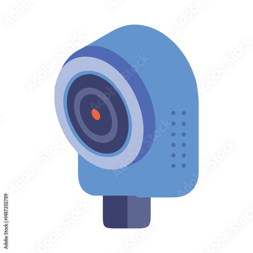 Modern Blue Webcam Icon for Technology and Communication