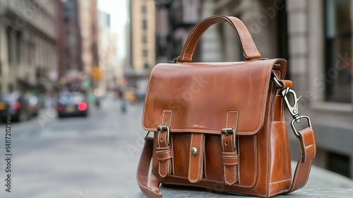 Brown Leather Messenger Bag, Handbag