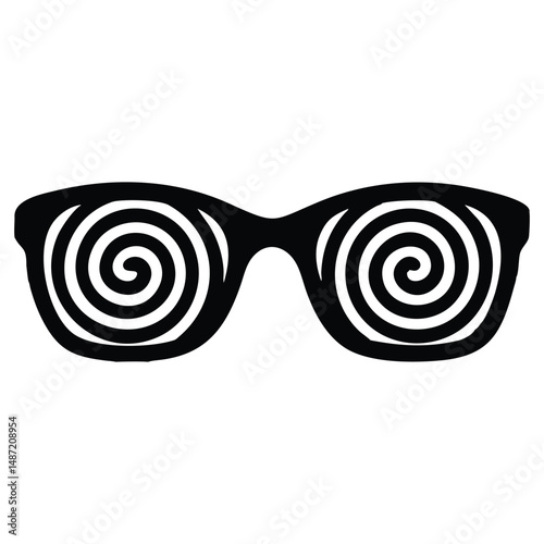 Hypnotic Spiral Glasses Vector Funny Novelty Eyewear Design