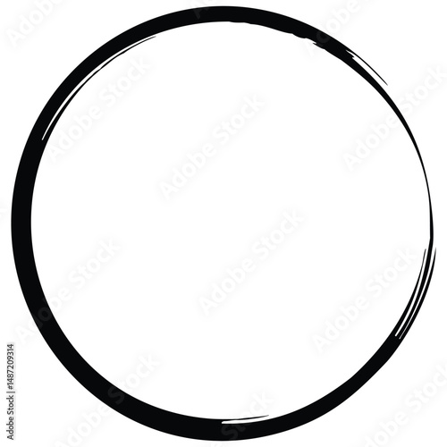 Abstract Black Ink Circle Frame Graphic Design Element
