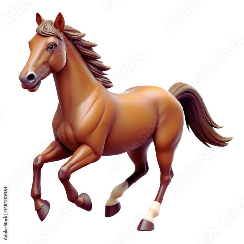 Running Horse Cartoon PNG: Animated Animal Design