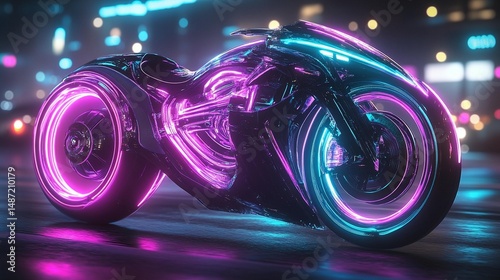Neon Future Motorcycle