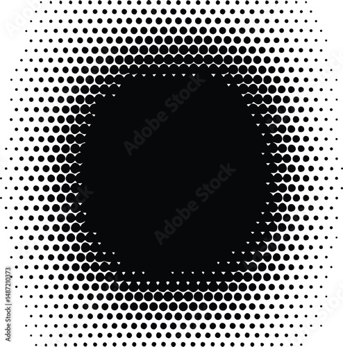 Halftone Dot Pattern Vector Background Black and White Gradient