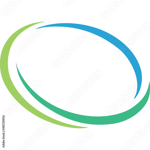Abstract Green Blue Oval Loop Logo Design Element