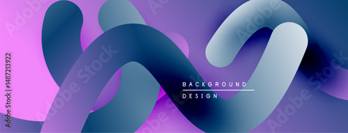 Abstract fluid shapes, vibrant purple hues, smooth gradients. Modern design element for backgrounds, digital art.