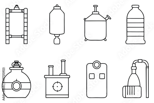 Ethylene Oxide Chemical Structure Line art