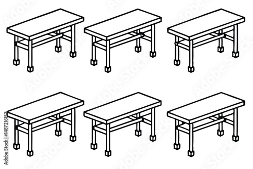 Fototapeta Naklejka Na Ścianę i Meble -  Examination Tables Healthcare Furniture Line Art