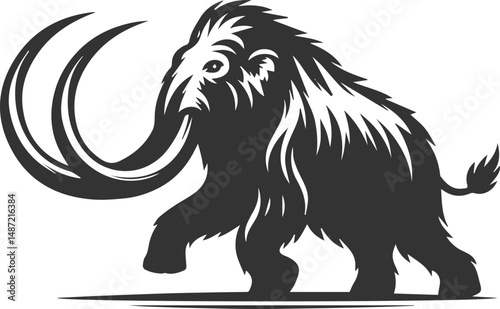 Wild animal silhouette of a mammoth vector