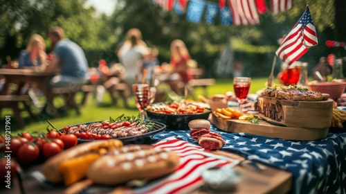4th of July concept - setting for a family bbq