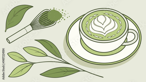 Matcha Moments – Illustrated Green Tea & Whisk Art Collection