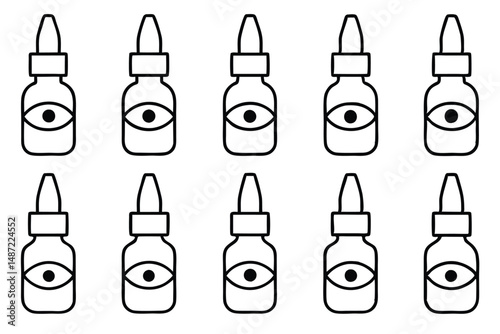 Eye drop bottles medicine design Line art