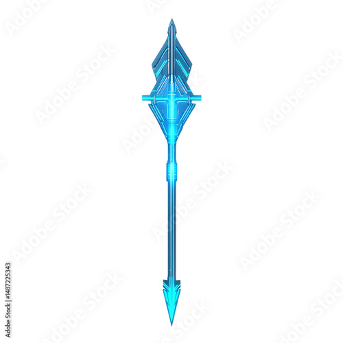 Futuristic Arrow with Digital Precision in Electric Isolated on Transparent Background