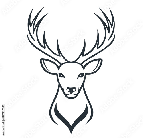 Majestic deer head elegant antler design
