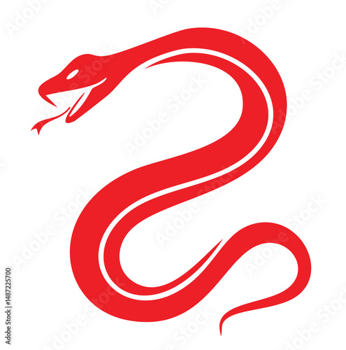Red cobra snake design graphic illustration