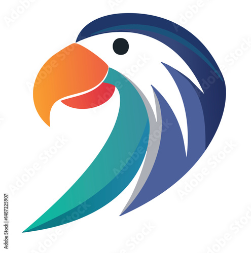Abstract colorful parrot bird logo design