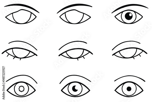 Eyelid contour design line art