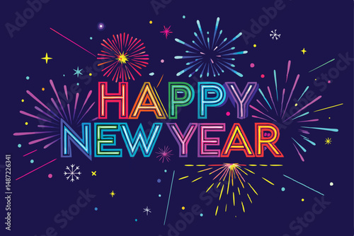 happy new year fireworks celebration 2025