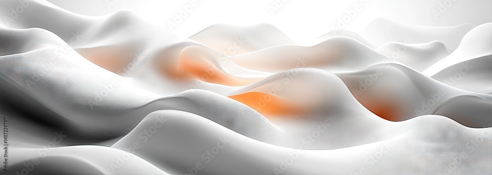 Fototapeta premium Abstract landscape of undulating white forms