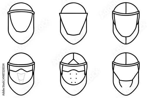 Face Shields Lightweight Strong Line Art