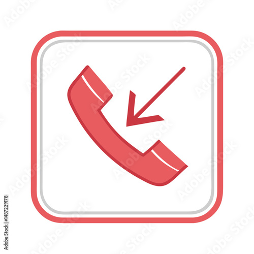 Free Download Incoming phone call icon in red outline style - GFXLoad